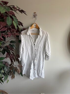 Rosemarine made in Italy Relaxed White Button-Down Shirt with Subtle Texture